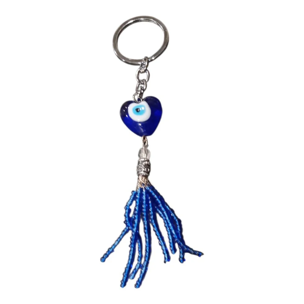 Evil Eye Heart Keychain Purse Charm